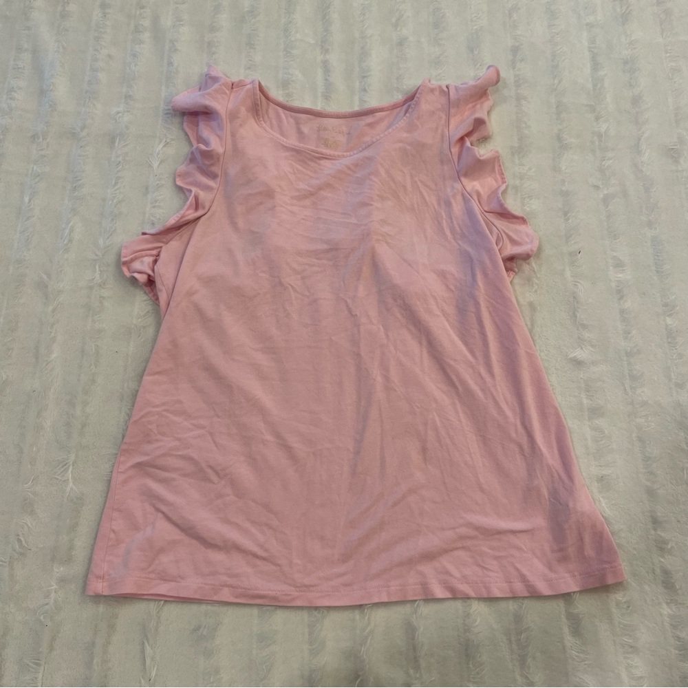 Lilly Pulitzer Sz M pink ruffle sleeve tank